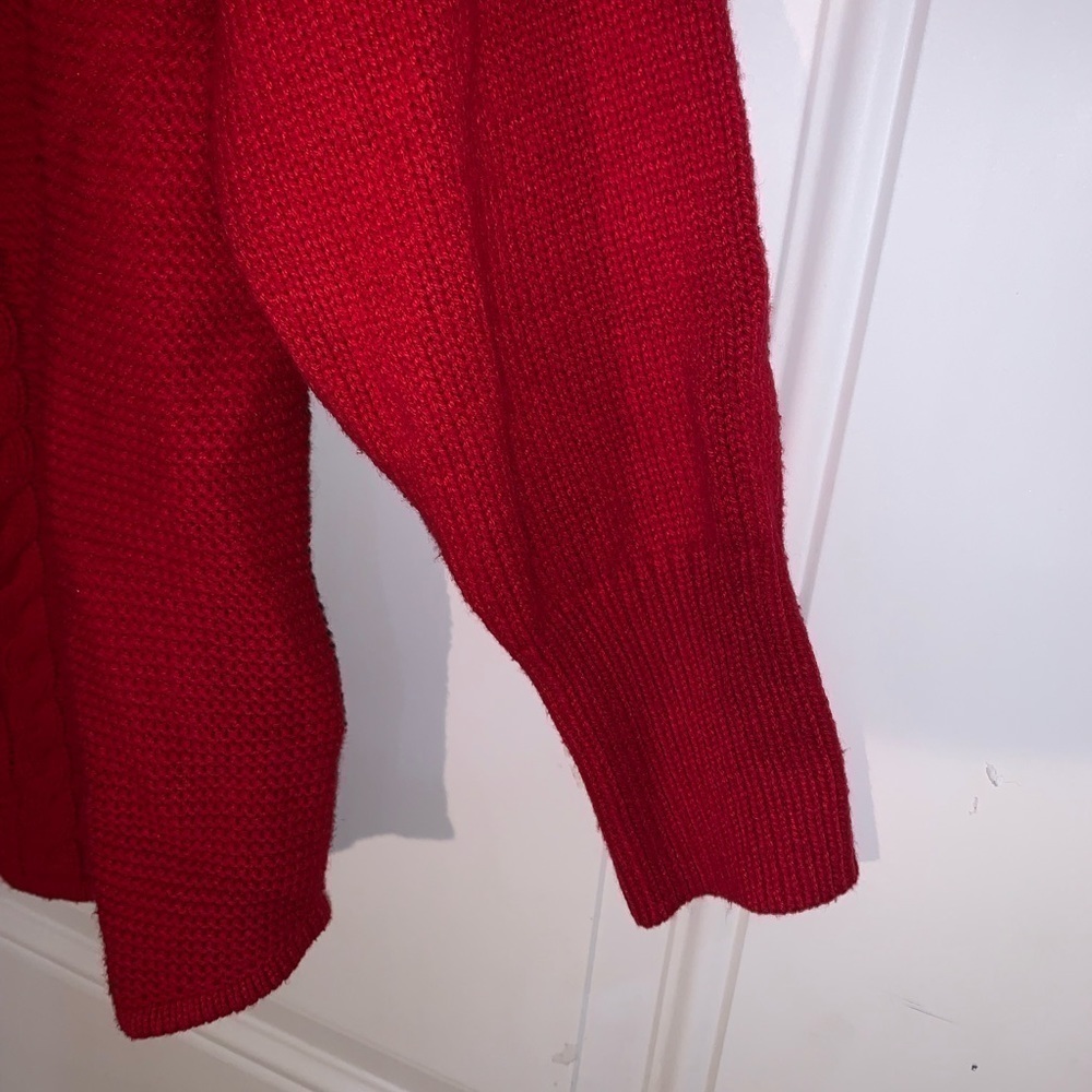 Chaps red boat neck cable knit Sweater - Picture 5 of 8